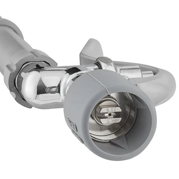 T&S Brass And Bronze Works T&S MPY-8WLN-12-4C EasyInstall Wall Mounted 21" High Mini Pre-Rinse Faucet With Adjustable 8" Centers, Low Flow Spray Valve, 24" Hose, 12" Add-On Faucet, 4-Way Accessory Cross, And 6" Wall Bracket - Image 4