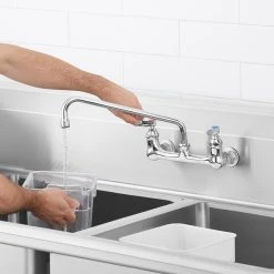 T&S Brass And Bronze Works T&S B-0231 Wall Mounted Pantry Faucet With 8" Adjustable Centers, 12" Swing Nozzle, And Eterna Cartridges