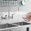 Waterloo Wall Mount Faucet With 10" Gooseneck Spout And 8" Centers