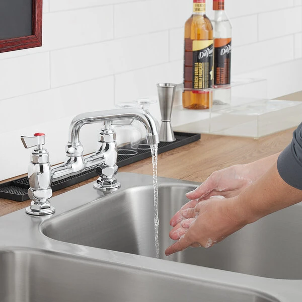 Waterloo Deck-Mounted Faucet With 8" Centers And 6" Swing Spout