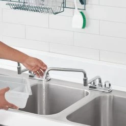 Regency Plumbing & Hardware Regency Deck Mount Faucet With 18" Double-Jointed Spout And 4" Centers