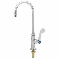 T&S Brass And Bronze Works T&S B-0305-VR4 Vandal Resistant Single Hole Deck Mount Faucet With Single Supply, 5 9/16" Gooseneck Spout, And 4" Wrist Action Handles