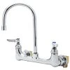 T&S Brass And Bronze Works T&S B-0331-VF22-EL Vandal-Resistant Wall Mounted Faucet With 8" Adjustable Centers, 5 3/4" Swivel Gooseneck, Eterna Cartridges, And Installation Kit