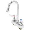 T&S Brass And Bronze Works T&S B-1141-2-V12-CR Deck Mounted Workboard Faucet With 4" Centers, 4 3/8" Gooseneck Spout, 1.2 GPM Aerator Cerama Cartridges, And Lever Handles