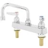 T&S Brass And Bronze Works T&S B-1122-XS-V22CR Deck Mounted Workboard Faucet With 8" Centers, 10" Swing Spout, 2.2 GPM Aerator, Cerama Cartridges, And Lever Handles