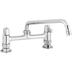 T&S Brass And Bronze Works Equip By T&S 5F-8DLX10 Deck Mount Swivel Base Mixing Faucet With 10 1/8" Swing Nozzle And 8" Centers - ADA Compliant