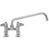 T&S Brass And Bronze Works Equip By T&S 5F-4DLX12 12 1/8" Deck Mounted Swivel Faucet With 4" Centers