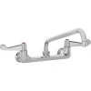 T&S Brass And Bronze Works Equip By T&S 5F-8WWB06 Wall Mounted Faucet With 8" Adjustable Centers, 6 1/8" Swing Spout, Laminar Flow Device, Cerama Cartridges, And Wrist Handles