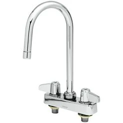T&S Brass And Bronze Works Equip By T&S 5F-4CLX03A Deck Mounted Workboard Faucet With 2 13/16" Gooseneck Spout, 4" Centers, 2.2 GPM Aerator, And Lever Handles