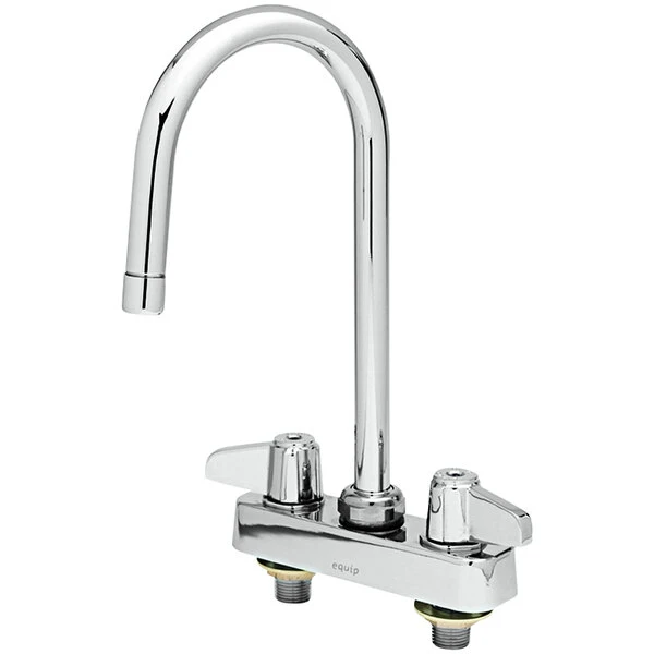T&S Brass And Bronze Works Equip By T&S 5F-4CLX03A Deck Mounted Workboard Faucet With 2 13/16" Gooseneck Spout, 4" Centers, 2.2 GPM Aerator, And Lever Handles