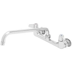 T&S Brass And Bronze Works Equip By T&S 5F-8WLB12 Wall Mounted Faucet With 8" Adjustable Centers, 12 1/8" Swing Spout, Laminar Flow Device, Cerama Cartridges, And Lever Handles
