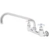 T&S Brass And Bronze Works T&S B-0290-CVH Wall Mount Big Flo Kettle And Pot Sink Mixing Faucet With 8" Adjustable Centers, 12" Big Flo Swing Nozzle, Check Valves, And 00LL Street Elbows