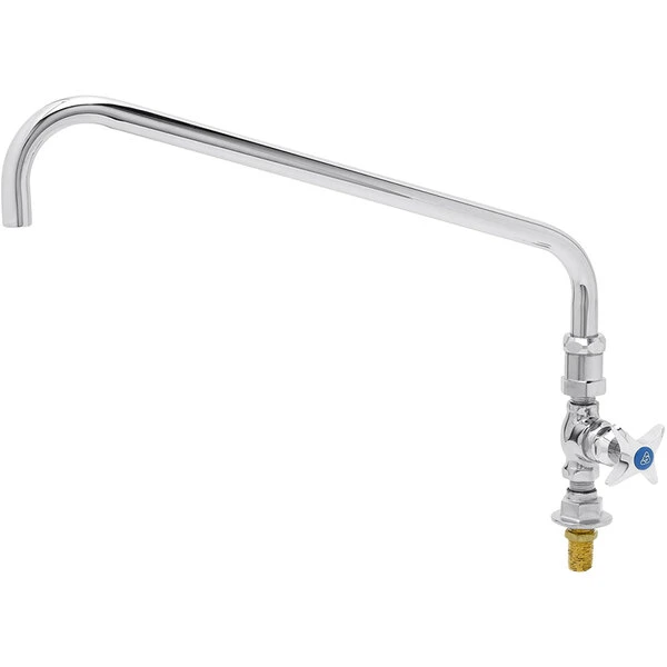 T&S Brass And Bronze Works T&S B-0297 Deck Mounted Single Hole Faucet With 18" Big-Flo Swing Nozzle, Plain End Outlet, And 4-Arm Handle