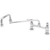 T&S Brass And Bronze Works T&S B-0245 Deck Mounted Faucet With 18" Double Jointed Swing Nozzle, 8" Adjustable Centers, 19.5 GPM Stream Regulator Outlet, Eterna Cartridges, And Lever Handles