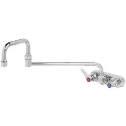 T&S Brass And Bronze Works T&S B-1136 Wall Mounted Workboard Faucet With 4" Centers - 18" Double Jointed Swing Nozzle