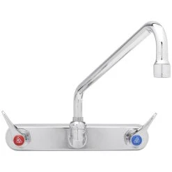 T&S Brass And Bronze Works T&S B-1128-CR Wall Mounted Workboard Faucet With 8" Centers, 12" Swing Spout, 2.2 GPM Aerator, Cerama Cartridges, And Lever Handles