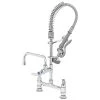 T&S Brass And Bronze Works T&S MPZ-8DLN-06 EasyInstall Deck Mounted 24 9/16" High Mini Pre-Rinse Faucet With Adjustable 8" Centers, 24" Hose, 6" Add-On Faucet, And 6" Wall Bracket