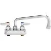 T&S Brass And Bronze Works T&S B-1113 Deck Mounted Workboard Faucet With 4" Centers - 12" Swing Nozzle