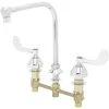 T&S Brass And Bronze Works T&S B-2859 Deck Mount Faucet With 8" Centers, 4" Wrist Action Handles, And EasyInstall Inlets - 8 3/8" Spread