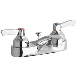 Elkay LK403L2 Deck Mount Chrome Faucet With Pop-Up Drain, 2" Lever Handles, And 4" Centers