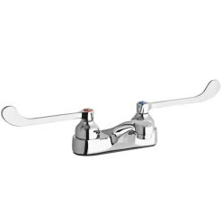 Elkay LK402T6 Deck Mount Chrome Faucet With 6" Wristblade Handles And 4" Centers