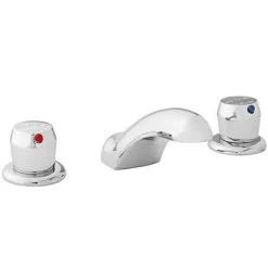 Elkay LK651 Concealed Deck Mount Chrome Metered Vandal-Resistant Lavatory Faucet With Push Button Handles And 4" Centers