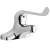 Elkay LK422L7 Deck Mount Chrome Faucet With 7" Wristblade Handle And 4" Centers