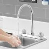 Regency Plumbing & Hardware Regency Deck Mount Faucet With 8 1/2" Swivel Gooseneck Spout And 8" Centers