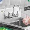 Waterloo Wall Mount Faucet With 6" Gooseneck Spout And 8" Centers