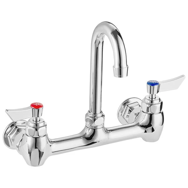 Waterloo Wall Mount Faucet With 3 1/2" Gooseneck Spout And 8" Centers - Image 2