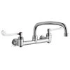 Elkay LK940AT12T6H Wall-Mounted Faucet With 8" Centers, 12" Arc Tube Swing Spout, 1.5 GPM Aerator, And 6" Wristblade Handles