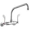 Elkay LK945HA10T4T Wall-Mounted Faucet With 3" - 8" Adjustable Centers, 10" High Arc Swing Spout, 1.5 GPM Aerator, And 4" Wristblade Handles