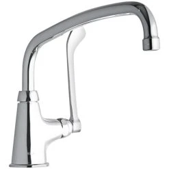 Elkay LK535AT12T6 Deck Mounted Faucet With Single Base, 12" Arc Tube Swing Spout, 1.5 GPM Aerator, And 6" Wristblade Handle