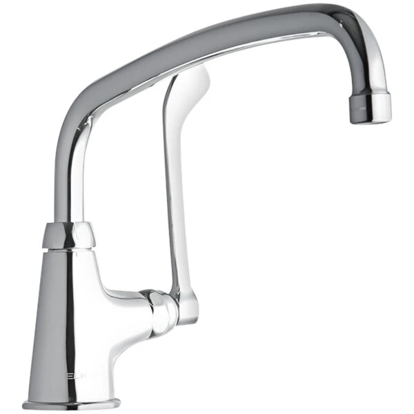 Elkay LK535AT12T6 Deck Mounted Faucet With Single Base, 12" Arc Tube Swing Spout, 1.5 GPM Aerator, And 6" Wristblade Handle