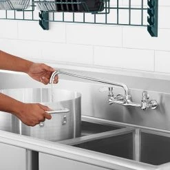 Regency Plumbing & Hardware Regency Wall Mount Faucet With 14" Swing Spout, 8" Centers, And Install Kit