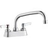 Elkay LK406AT08L2 Deck Mount Faucet With 4" Centers, 8" Arc Tube Swing Spout, 1.5 GPM Aerator, And 2" Lever Handles