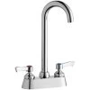 Elkay LK406LGN05L2 Deck Mount Laminar Flow Faucet With 4" Centers, 5" Gooseneck Swing Spout, And 2" Lever Handles