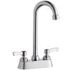 Elkay LK406GN05L2 Deck Mount Faucet With 4" Centers, 5" Gooseneck Swing Spout, 1.5 GPM Aerator, And 2" Lever Handles