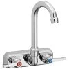 Elkay LKB400 Wall Mount Faucet With 4" Centers, 3 1/2" Gooseneck Spout, 2.2 GPM Aerator, And 2" Lever Handles
