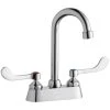 Elkay LK406GN04T4 Deck Mount Faucet With 4" Centers, 4" Gooseneck Swing Spout, 1.5 GPM Aerator, And 4" Wristblade Handles