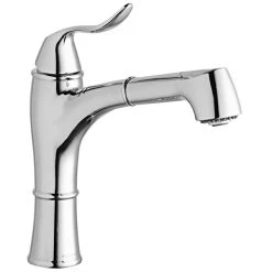 Elkay LKEC1041CR Explore Deck Mount Chrome Bar Faucet With Pull-Out Spray Head, Lever Handle, And Hi / Mid-Rise Base Options