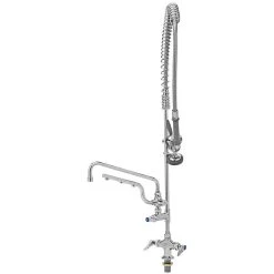 T&S Brass And Bronze Works T&S B-0113-U12-B Ultrarinse Single Hole Deck Mount Faucet With 12" Swing Nozzle And Pre-Rinse Unit With 1.15 GPM Spray Valve