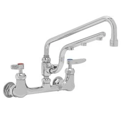 T&S Brass And Bronze Works T&S B-0231-U12-CR Ultrarinse 8" Wall Mount Mixing Faucet With 12" Swing Nozzle And 10" 1.5 GPM Sprayer Arm