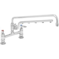 T&S Brass And Bronze Works T&S B-0220-U18-CR Ultrarinse 8" Deck Mount Mixing Faucet With 18" Swing Nozzle And 16" 1.5 GPM Sprayer Arm
