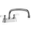 Elkay LK406AT12L2 Deck Mount Faucet With 4" Centers, 12" Arc Tube Swing Spout, 1.5 GPM Aerator, And 2" Lever Handles