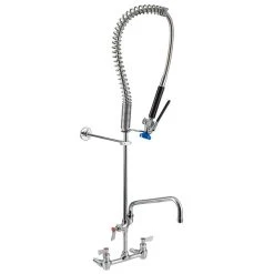 Fisher 48917 Backsplash Mounted Pre-Rinse Faucet With Wall Bracket And 8" Centers - 12" Swing Spout