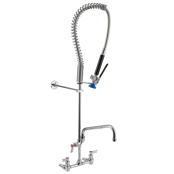 Fisher 48917 Backsplash Mounted Pre-Rinse Faucet With Wall Bracket And 8" Centers - 12" Swing Spout