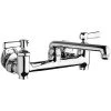 Chicago Faucet Company Chicago Faucets 640-S6E1-369YAB Wall-Mounted Manual Sink Faucet With 6" S-Type Swing Spout And 2 3/8" Lever Handles