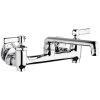 Chicago Faucet Company Chicago Faucets 640-S6E35-369YAB Wall-Mounted Manual Sink Faucet With 1.5 GPM Pressure Compensating Softflo Aerator And 2 3/8" Lever Handles