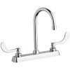 Chicago Faucet Company Chicago Faucets W8D-GN2AE35-317AB Deck-Mounted Manual Sink Faucet With 8" Centers And 5 1/4" Gooseneck Spout